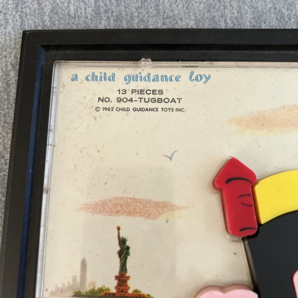 Child Guidance Toys Tugboat Puzzle Vintage 1962 Collectible Wall Art Magnetic